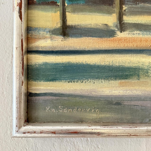 Unknown, Village Landscape, 1950, Oil, Framed For Sale - Image 6 of 10