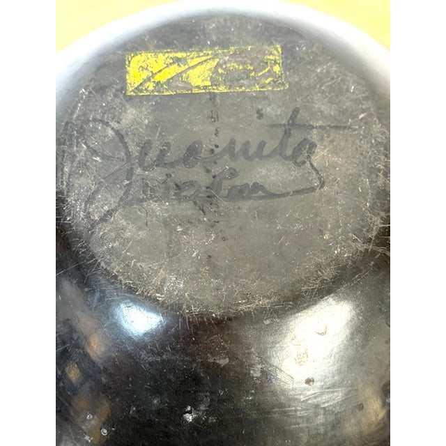 Mid 20th Century Signed Santa Clara Pueblo Carved Blackware Vase, Juanita Pueblo, Mid 20th C. For Sale - Image 5 of 18