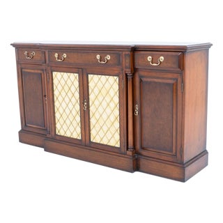 Georgian Revival Walnut Breakfront Sideboard, 1920s For Sale