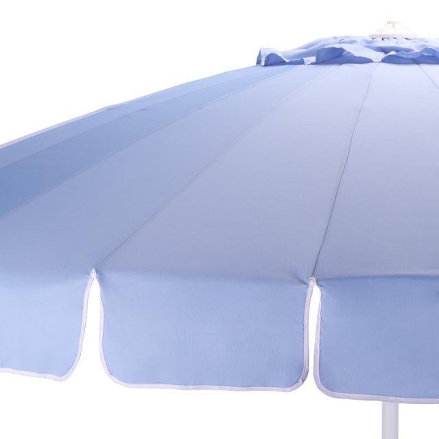 Spritely Home Panza 9 Ft Crank Umbrella, Baby Blue/White Pole For Sale - Image 4 of 9