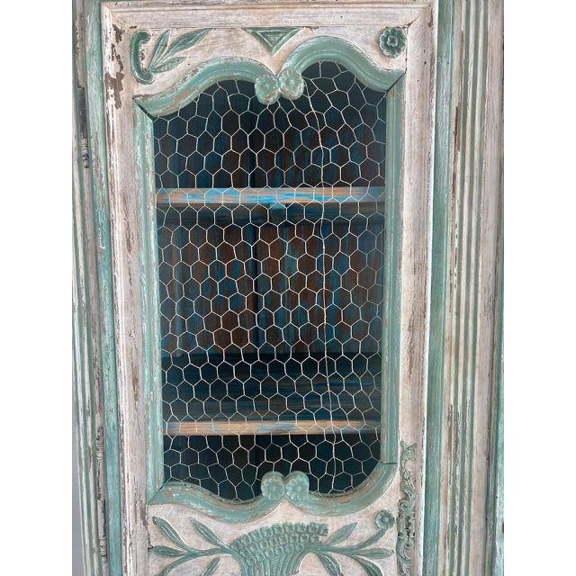 Wood 19th C. French Painted Armoire For Sale - Image 7 of 18