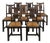 Straw-Seated Chairs with a Backrest Carved with a Rosette, 1920s, Set of 8 For Sale