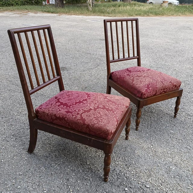 Pair of chairs fabric and wood armchairs 67 x 49.5 x h 84.5 x h session 40 category Poatty style 900 dimensions: height...