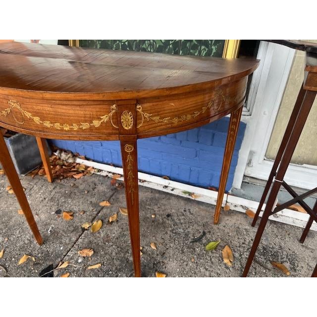 Antique Half Round Demi Lume Hall For Sale - Image 4 of 5