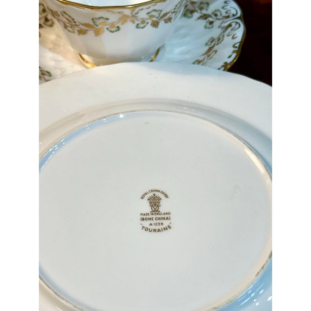 Ceramic 1960s Royal Crown Derby “Touraine” Bone China Tea Service for Six, 19 Pieces, England For Sale - Image 7 of 12
