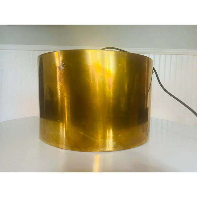Adrian Pearsall 1960s Mid Century Modern Brass Drum Ceiling Light For Sale - Image 4 of 11