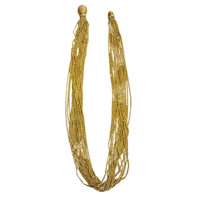 158 Gm of 18 Karat Gold With 18 Strand 24 " Long Lariat & Heavy Clasp Necklace For Sale - Image 4 of 8