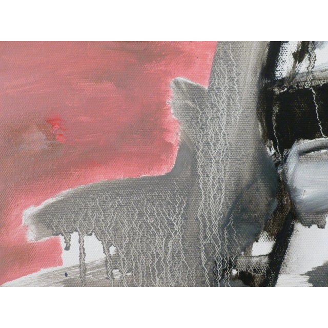 She's striking her poise pose. Original oil and acrylic painting on stretched canvas.