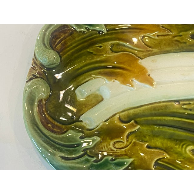 French Majolica Asparagus Dish, c.1890 For Sale - Image 9 of 11