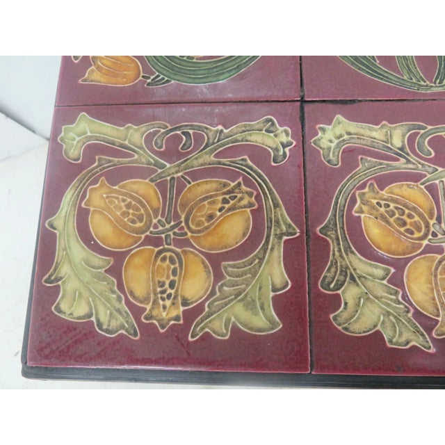 Metal Art Nouveau Tile Top Coffee Table For Sale - Image 7 of 8