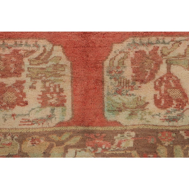 Textile Antique Bessarabian Rug in Red and Green With Floral Medallion - Rug & Kilim For Sale - Image 7 of 8