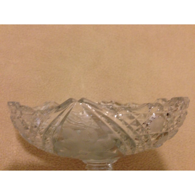 Transparent Vintage ABP Pressed/Cut Glass Pedestal Compote For Sale - Image 8 of 11