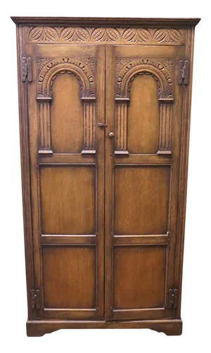 Arts and Crafts Hallway Wardrobe in Oak, 1950s