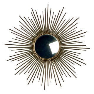 Sun Mirror in Gilded Metal by Chaty Vallauris, 1960s For Sale