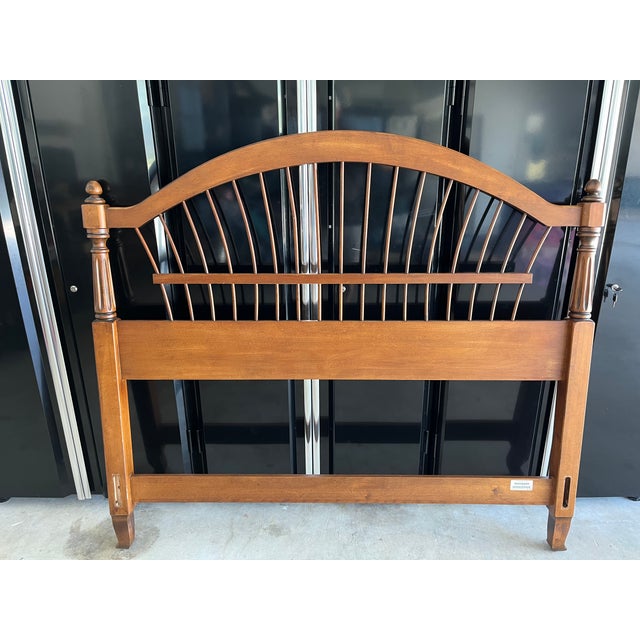 1990s Ethan Allen Country French Queen Wheat Back Bed Frame For Sale In Tampa - Image 6 of 12