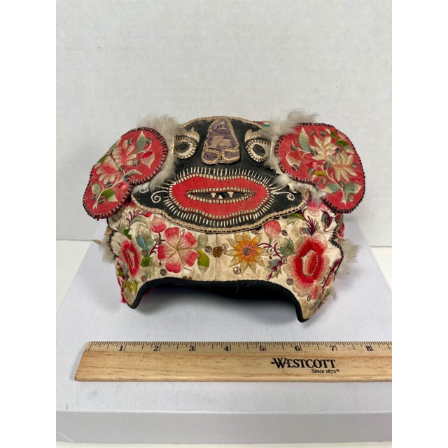 Antique Chinese Silk & Cotton Embroidered Child’s Miao Hat, Baby Cap For Sale - Image 11 of 12