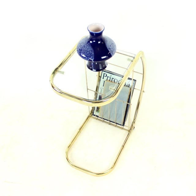 Vintage Side Table in Brass and Glass, Italy, 1970 For Sale - Image 9 of 10