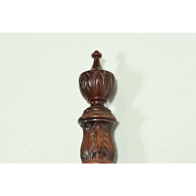 Baker Furniture Historic Charleston Collection Georgian Carved Mahogany King Size Poster Bed For Sale In South Bend - Image 6 of 12