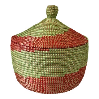 Basket With Lid Senegal West Africa For Sale