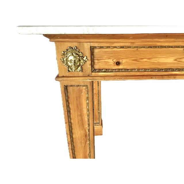 Swedish Marble Top Pine Console Table With Bronze Mounts For Sale - Image 10 of 17