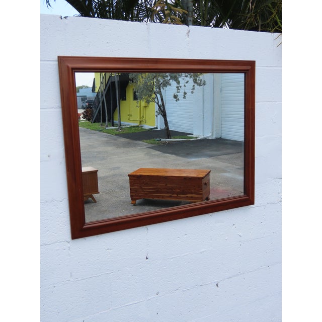 Wood Large Cherry Vanity Dresser Bathroom Wall Mirror 6584 For Sale - Image 7 of 11