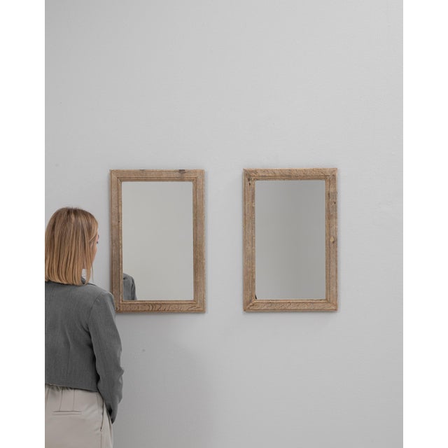 1900s French Oak Wall Mirrors - A Pair For Sale - Image 10 of 18
