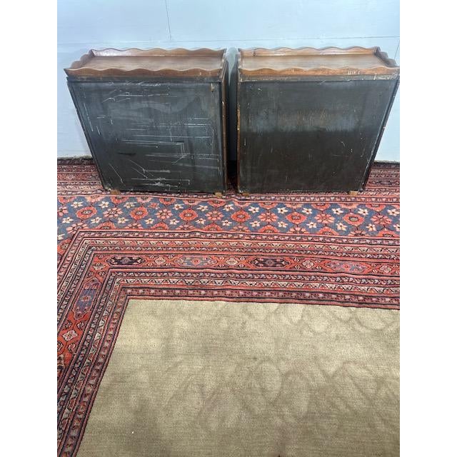 1980s Pair of Wood Night Stands With Carved Wood Panels For Sale - Image 11 of 11