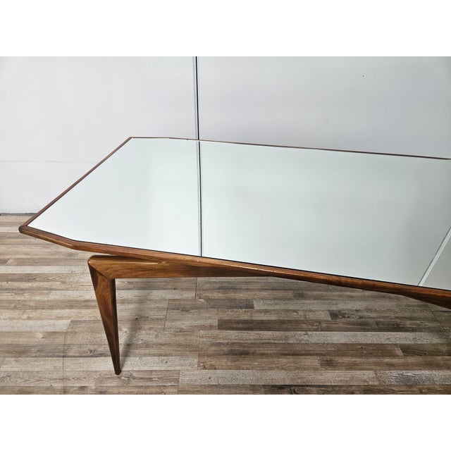 Mid-Century Modern Dining Table with Mirrored Top, 1950s For Sale - Image 3 of 16