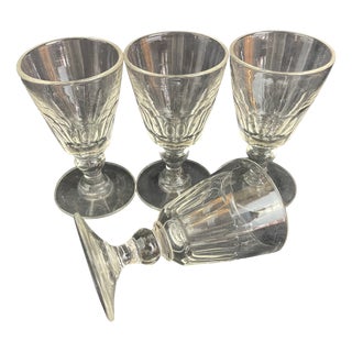Baccarat Médicis White Wine Glasses, Late 19th Century, Set of 4 For Sale