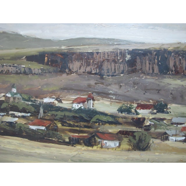 American Cecil Casebier Signed Original Ft Davis Texas Landscape Framed Oil Painting For Sale - Image 3 of 9