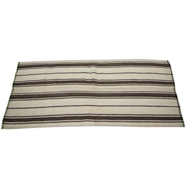 Contemporary 1960s Vintage Striped Wool Turkish Kilim Rug- 2′6″ × 5′10″ For Sale - Image 3 of 7