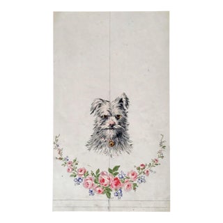 “Tough Guy With Garland” Giclee Print of a Dog - For Sale