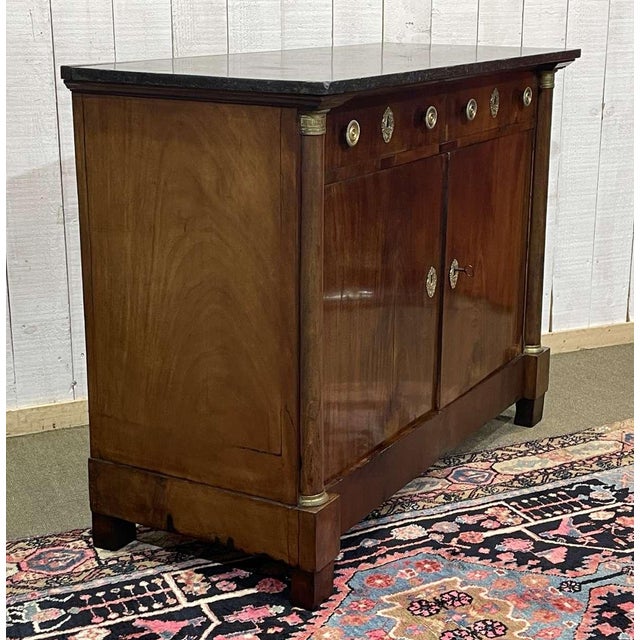 Early 19th Century Empire Mahogany Buffet with Black Marble Top For Sale - Image 10 of 18