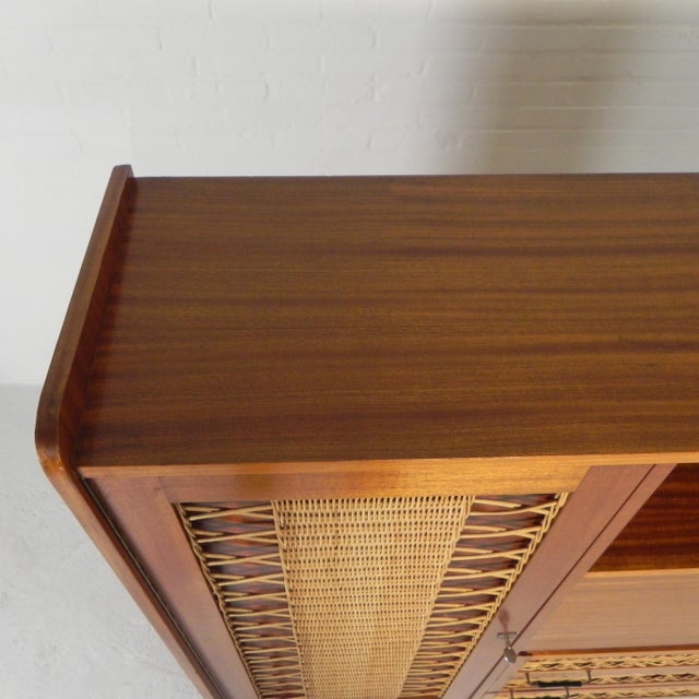 Vintage Secretaire in Rattan and Wood, 1960s, in Good conditions. Designed 1960 to 1969