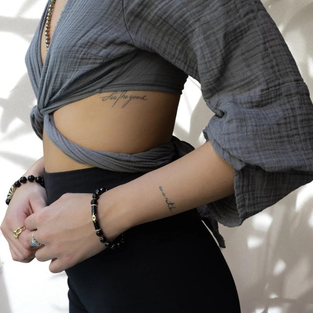 Black Onyx Stone Evil Eye Protection Beaded Bracelet is a powerful piece of handmade jewelry that not only offers...