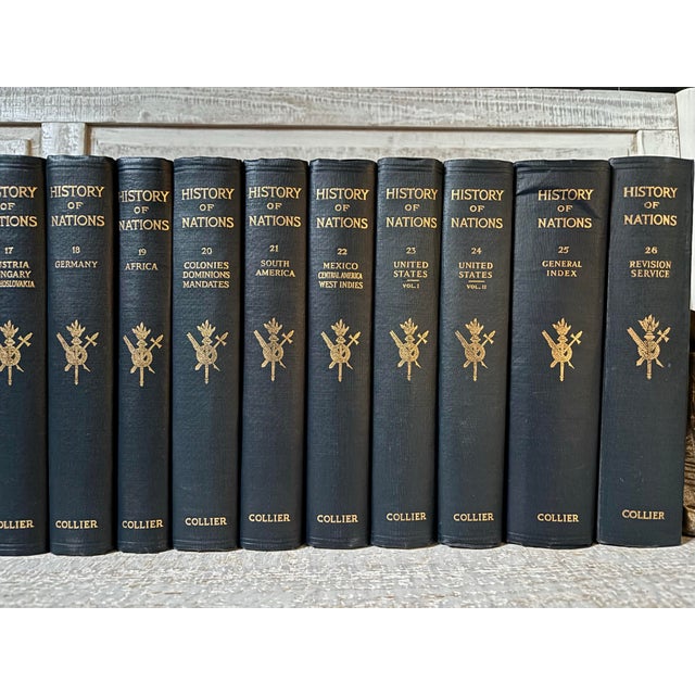 Ink Blue 1930s The History of Nations Published by P. F. Collier, Complete Set of 26 For Sale - Image 8 of 9
