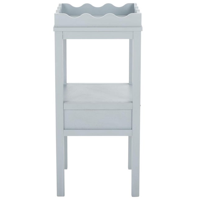 Baby Blue Darlyn Scalloped 1 Drawer Accent Table in Winter Sky For Sale - Image 8 of 9