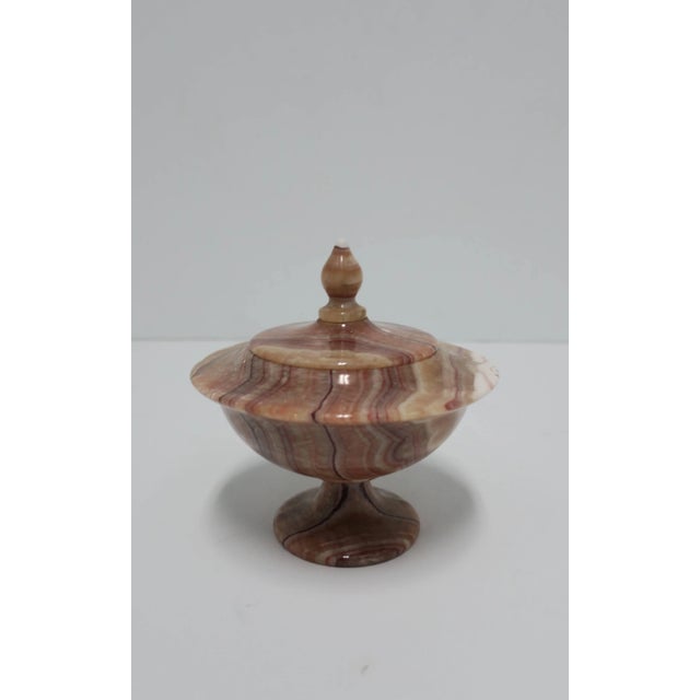 Onyx Marble Urn Form Round Box For Sale - Image 4 of 12
