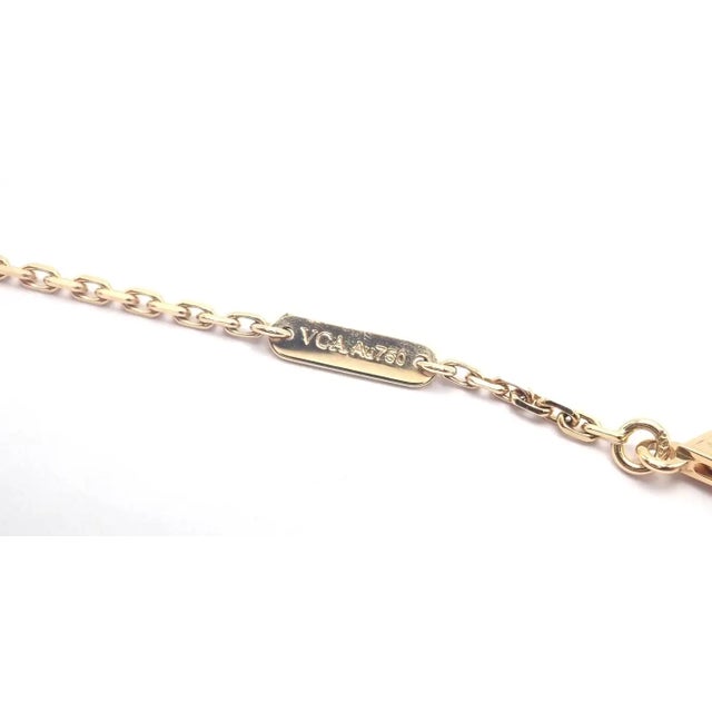 Van Cleef & Arpels Magic Alhambra Carnelian Pendant Long Rose Gold Necklace For Sale - Image 12 of 13