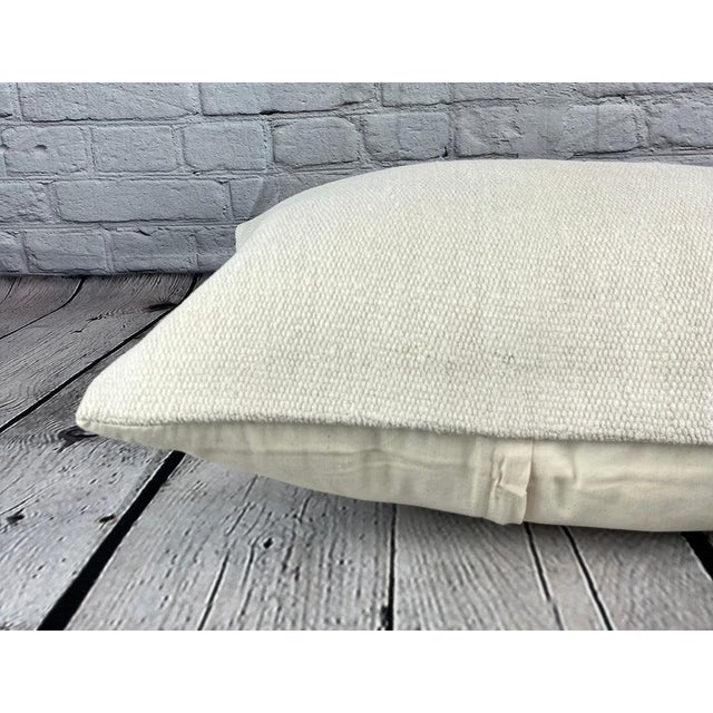 16 x 24 Hemp Pillow Turkish Cushion Natural White Pillow Cushion Cover For Sale - Image 4 of 4