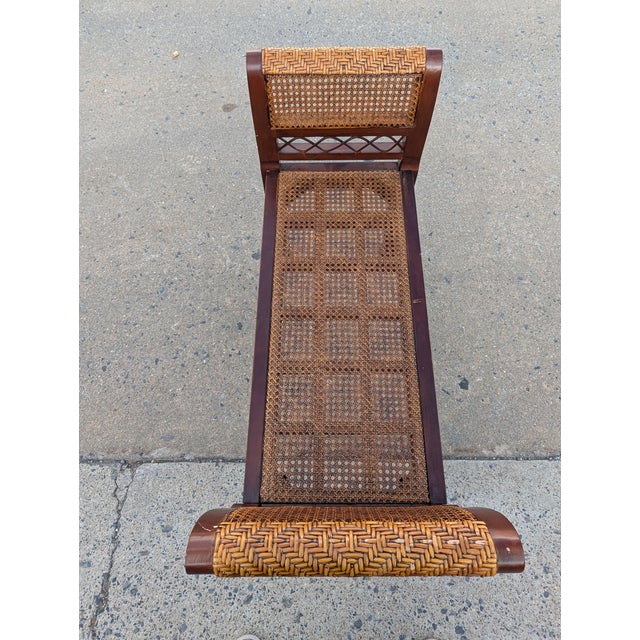 1970s Empire Style Solidwood and Cane Bench For Sale In Washington DC - Image 6 of 7