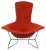 Easy Bird Chair in Black Lacquered Metal and Red Fabric attributed to Harry Bertoia, 1950s For Sale