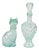 Vetreria Etrusca Italian Grape Cluster and Cat Wine Carafe, 1960s, Set of 2 For Sale