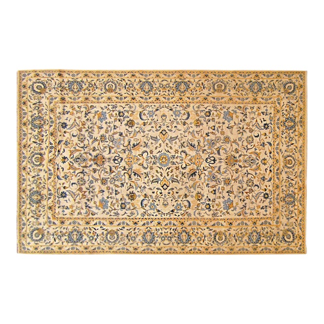 1950 Vintage Persian Kashan Oriental Carpet, in Room size, with Floral Elements For Sale