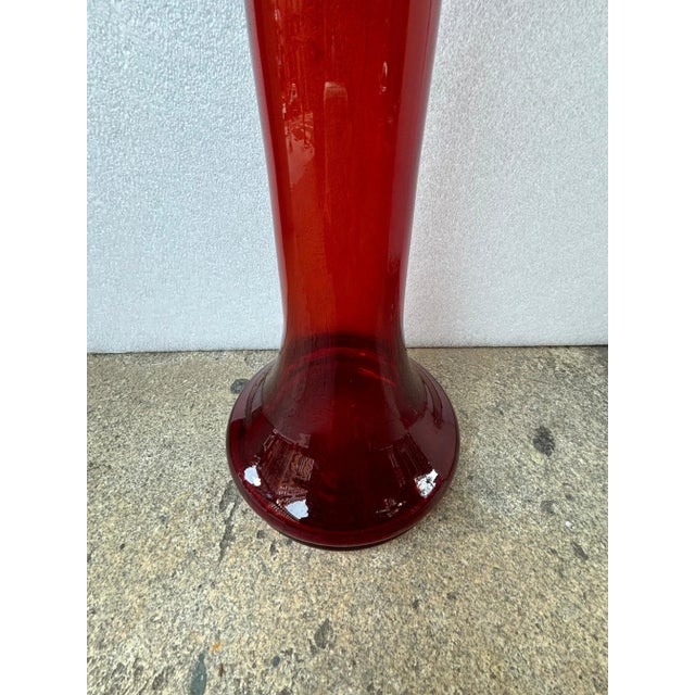 Blenko Red Tall Vase Chairish