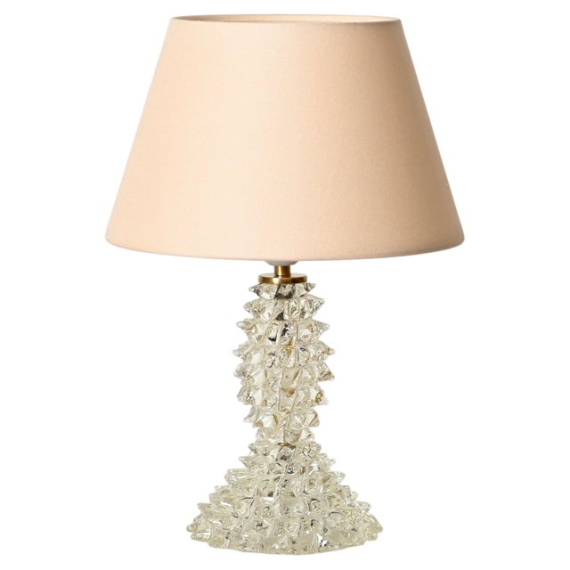 Large Lamp in Murano Rostrato Glass and Brass with Pink Shade from Barovier, Italy, 1940s For Sale - Image 13 of 13