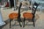 Pair of Mid 20th Century Hitchcock Black W/ Brown Seat Gold Stenciled Fruits Harvest Dining Chairs For Sale - Image 10 of 15