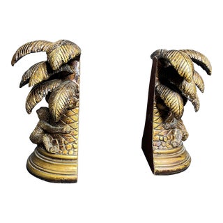 Monkey and Palm Tree Bookends- a Pair For Sale