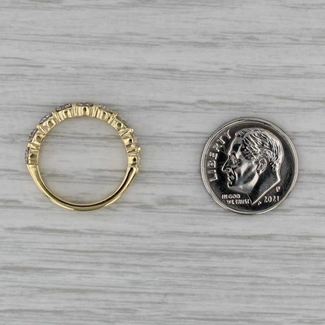 Metal 1.26ctw Diamond Wedding Anniversary Band 18k Yellow Gold Sz 5.25 Stackable Ring For Sale - Image 7 of 8