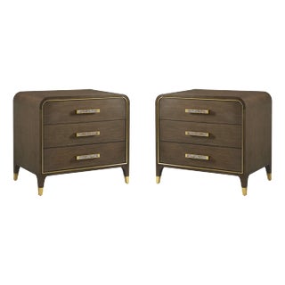 Pair of Hollywood Regency Nightstands For Sale